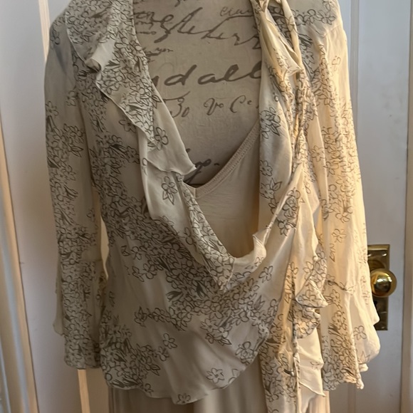 The Limited @90’s Vintage silk wrap blouse with v-neck t-shirt under dress. - Picture 5 of 9